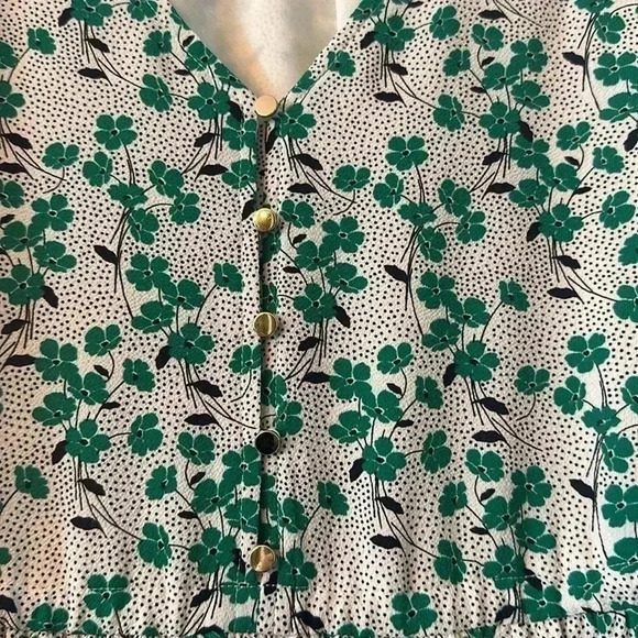 LOFT GREEN FLORAL DRESS - Picture 5 of 7